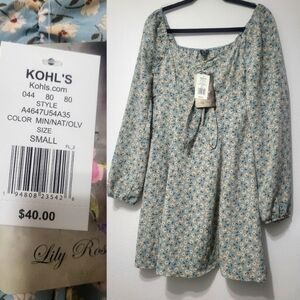 Lily rose blue floral dress size small